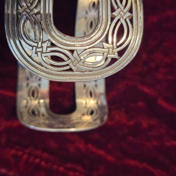 Sterling Silver Brighton Ferrera Equestra Scroll Double Cuff Bracelet - Picture 6 of 8